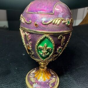 FLEUR DE LEIS DESIGN TRINKET BOX Faberge egg